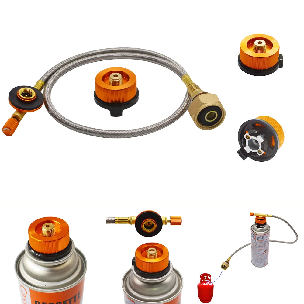 Outdoor Gas Stove Camping Stove Propane Refill Adapter LPG Flat Cylinder Tank Coupler Gas Charging Convertor Filling Accessories