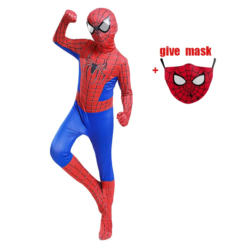 Kids Superhero Spiderman Costume Set 3D Style Halloween Cosplay Bodysuit for Boys and Girls images - 6