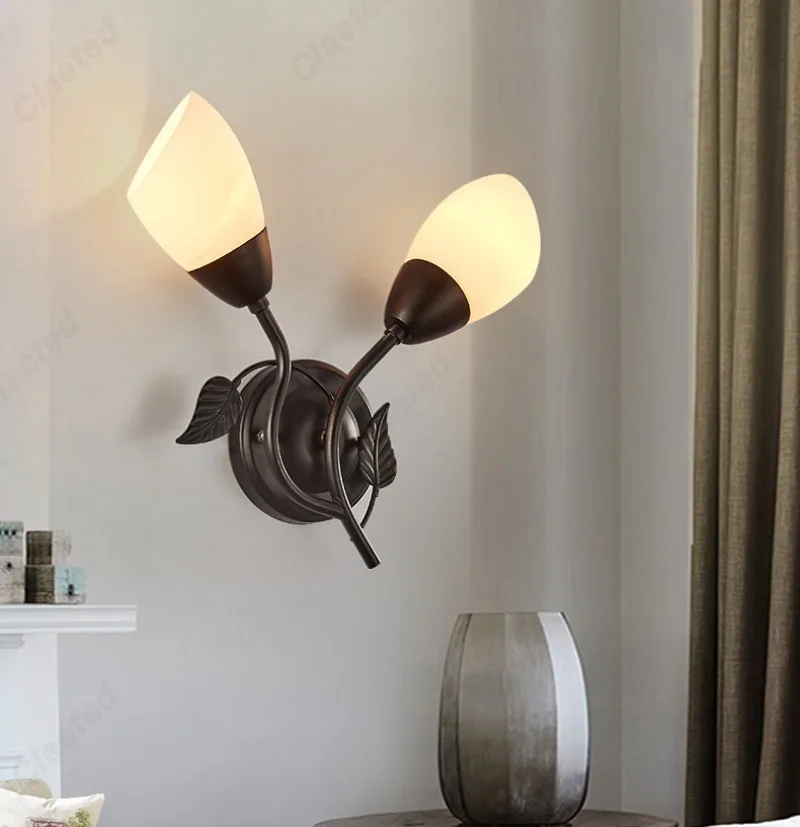 Description Picture 6 of itemMinimally Designed LED Glass Lampshade E14 Dual Head Wall Lamp for Bedrooms Bedside Lamps Hotel Living Rooms Home Decor Lights