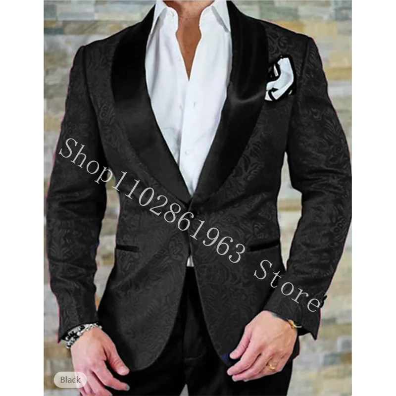 Butterfly Floral Male Suits Slim Fit Formal 2 Pieces Suits Men Groom Wear Wedding Tuxedos Blazer Jacket Pants Trajes De Hombre