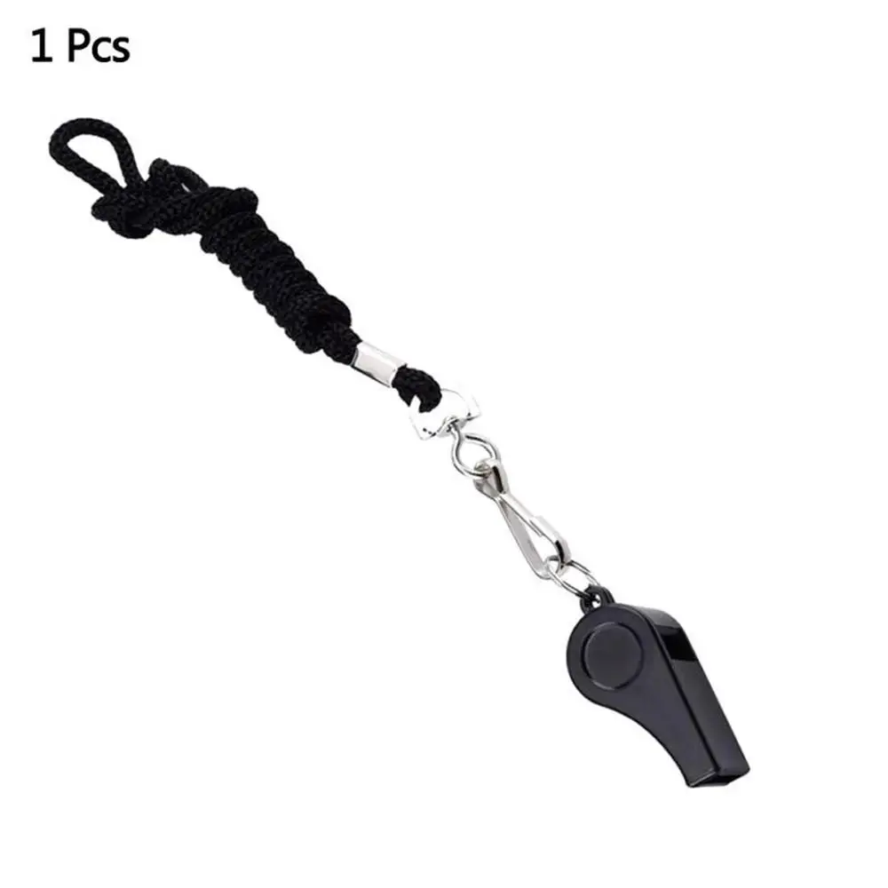 1/2/4PCS Professional Whistle Black ABS Outdoor Sports Camping Hiking Referee Game Training  Survival Whistle  With Lanyard 6