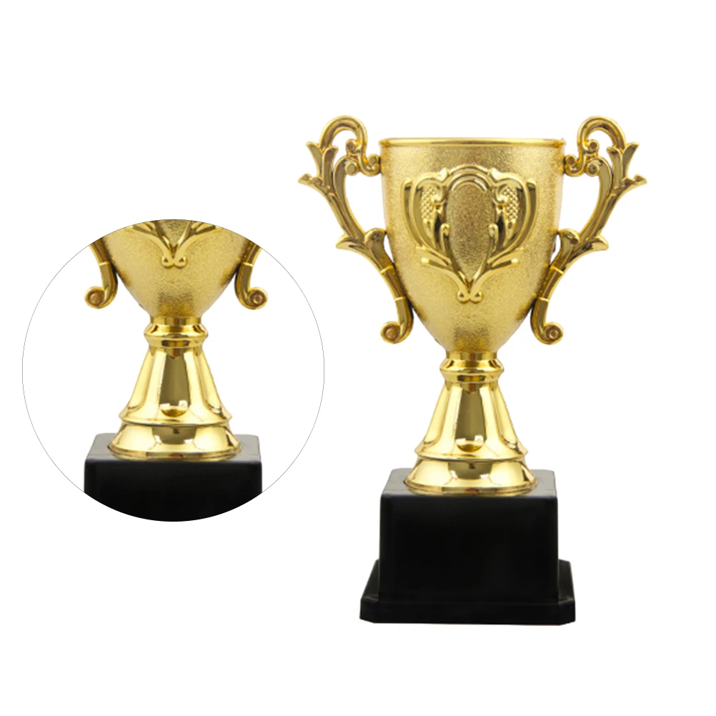 1PC 14.3cm Plastic Kids Kids Baseballs Sports Competitions Award Winner Trophy Football with Base for School