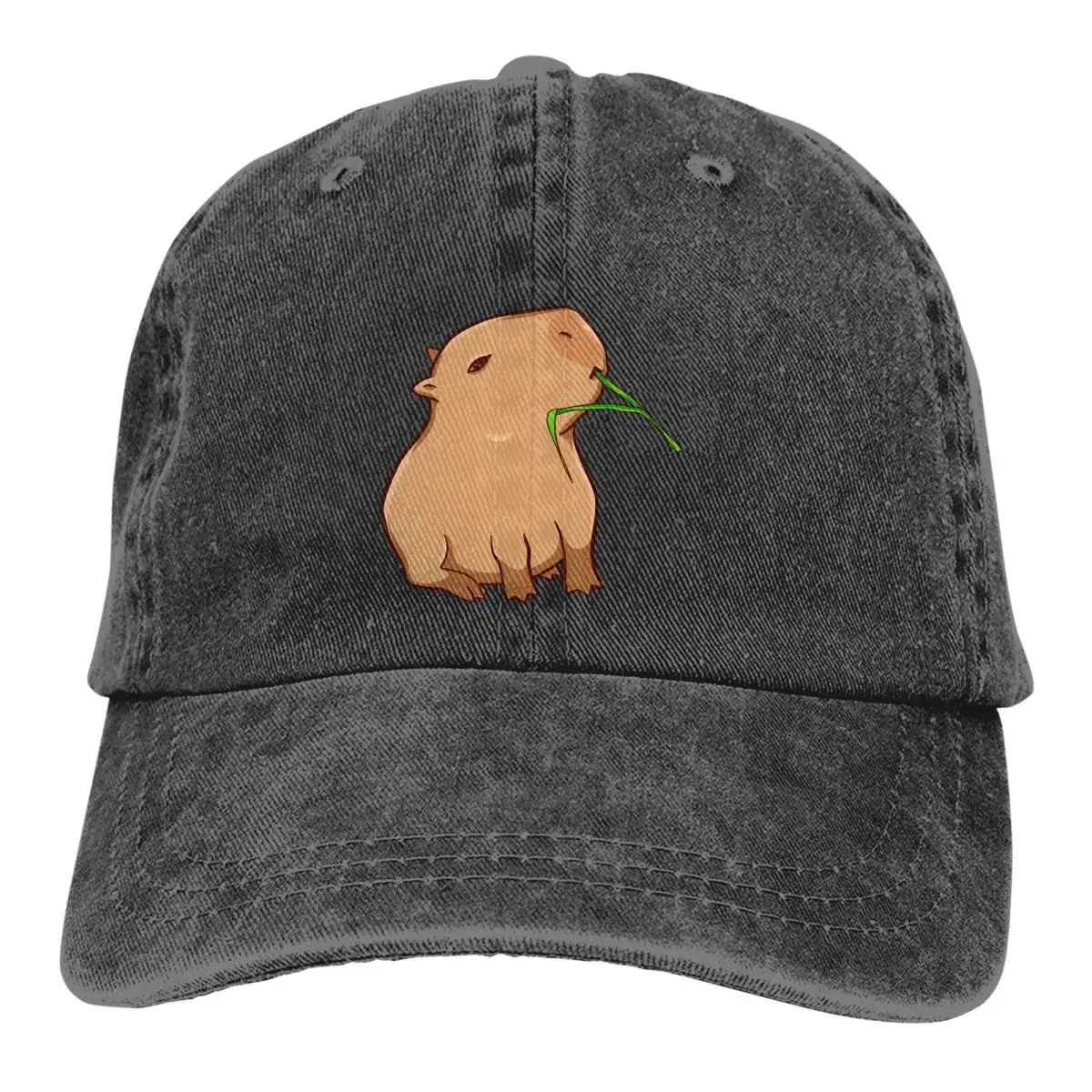 

With A Leaf Eat Your Greens Baseball Caps Peaked Cap Capybara Animal Sun Shade Hats for Men