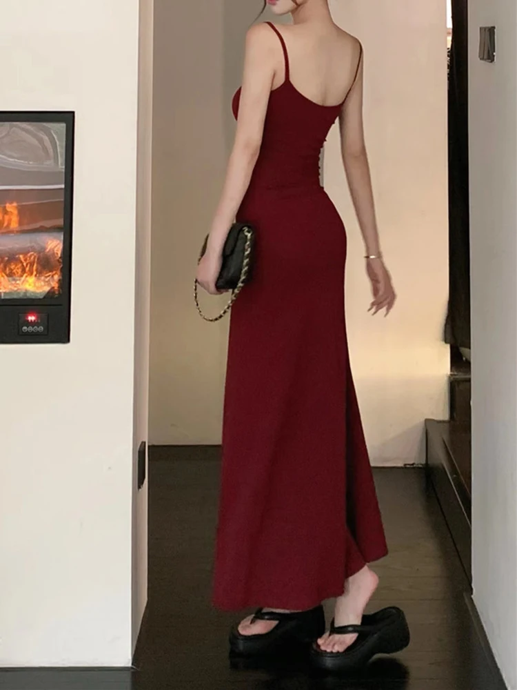 

Модное сексуальное платье с открытой спиной, вечернее платье макси для женщин, женское эластичное Элегантное Длинное Платье на бретелях-спагетти