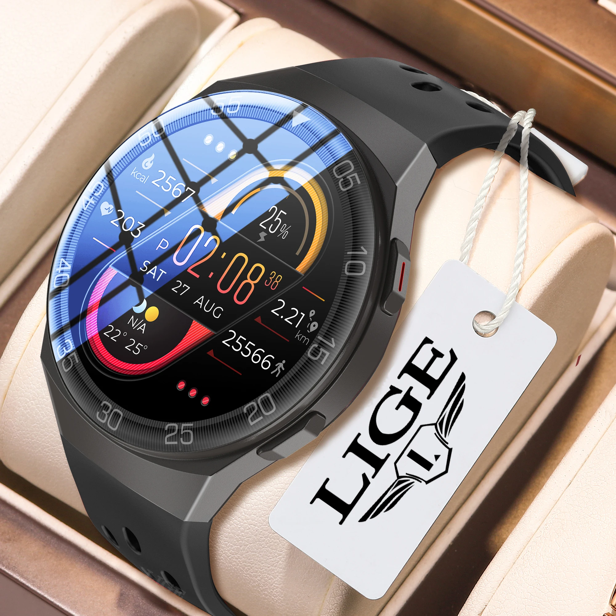 

LIGE Smart Watch Men Bluetooth Waterproof Watch Health Heart Rate Monitoring Sports Watches Man Smartwatch For Android IOS Clock