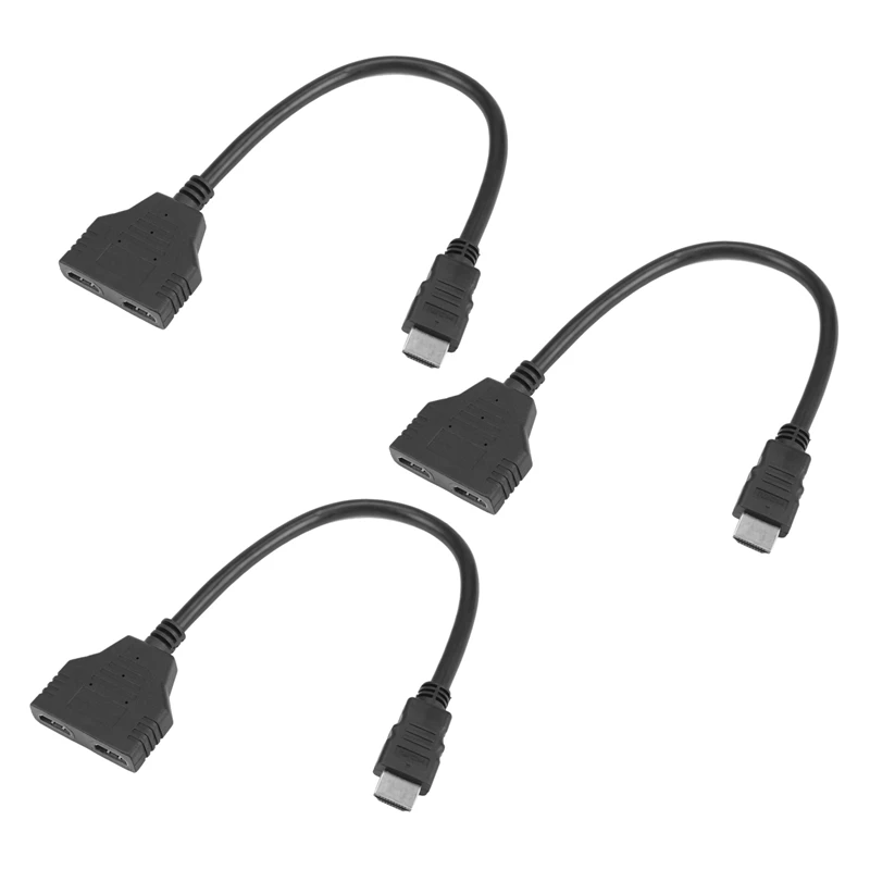

2X 1080P Port Male To 2 Female 1 In 2 Out Splitter Cable Adapter Converter