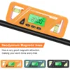 Magnetic Electronic Goniometer Slope Conversion Meter Digital InclinometerLCD Digital Angle Meter Backlight Angle Protractor 3