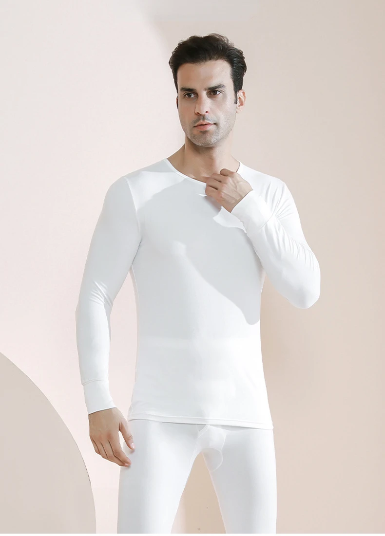 Description Picture 4 of itemMan Winter Thermal Underwear Suit Plus Velvet Thickened Long Johns Fleece Keep Warm Lingerie Plus Size Sexy Pajamas Set Homewear