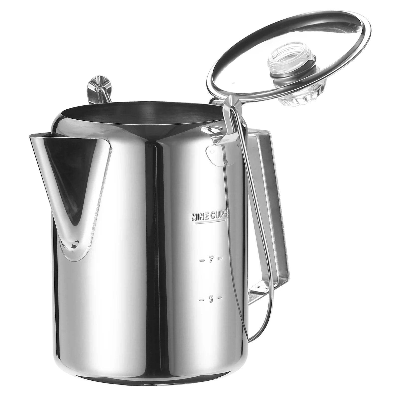 Bialetti 12 Tasses KFO Cafetière Percolateur Acier Inoxydable 1.5L - Compatible Induction - Pour Camping Gaz Feu De Camp 1.5l 12 Tasses