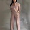 Spring Woman Loose Tracksuit Zipper Sweatshirt Coat+High Waist Straight Pants Sports Outfits Female Autumn Casual Two-piece Set 6