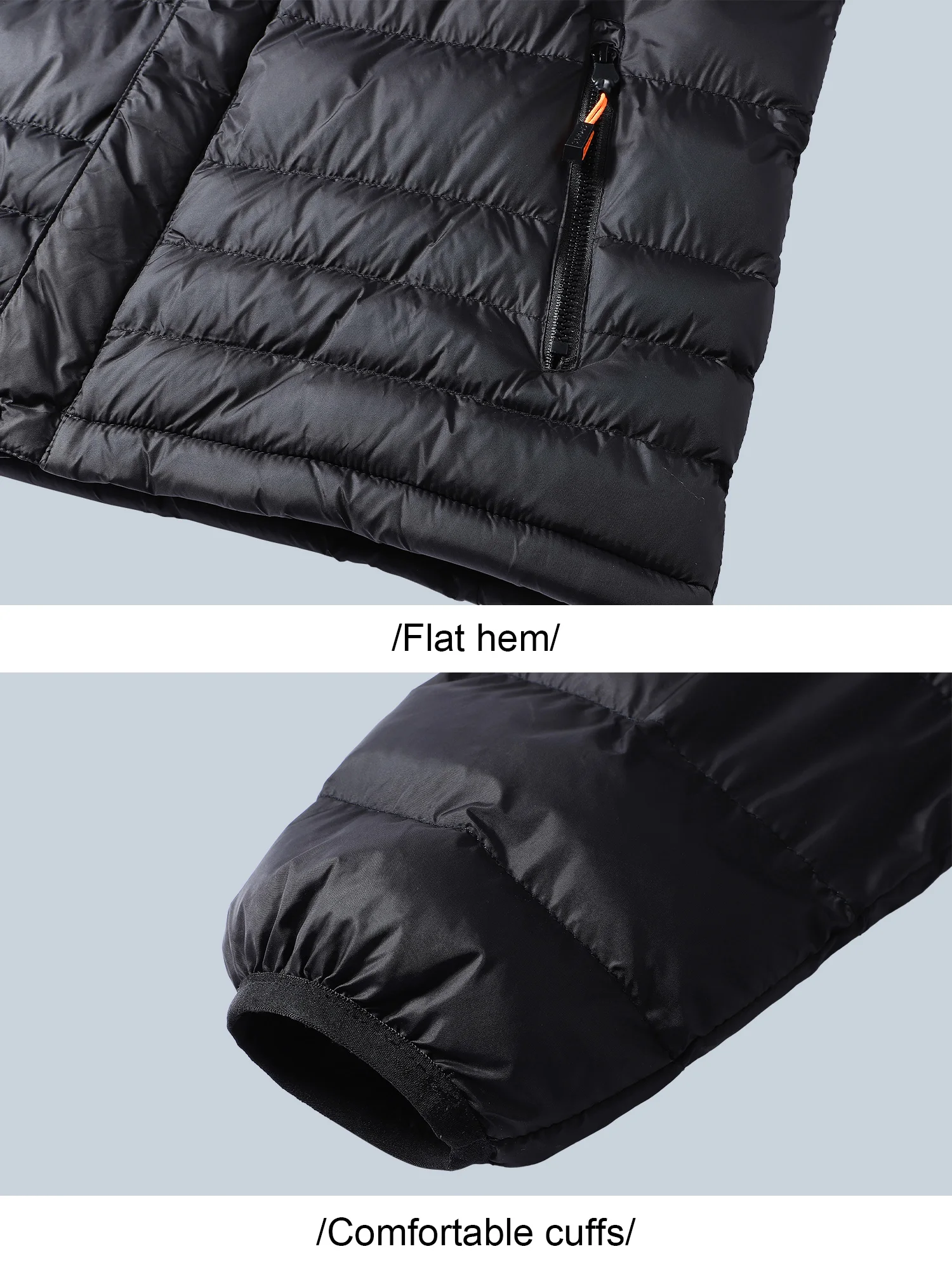Casual Hooded Down Windproof Coat Men's Jacket Detachable Hat Top Lightweight Clothing For Warmth