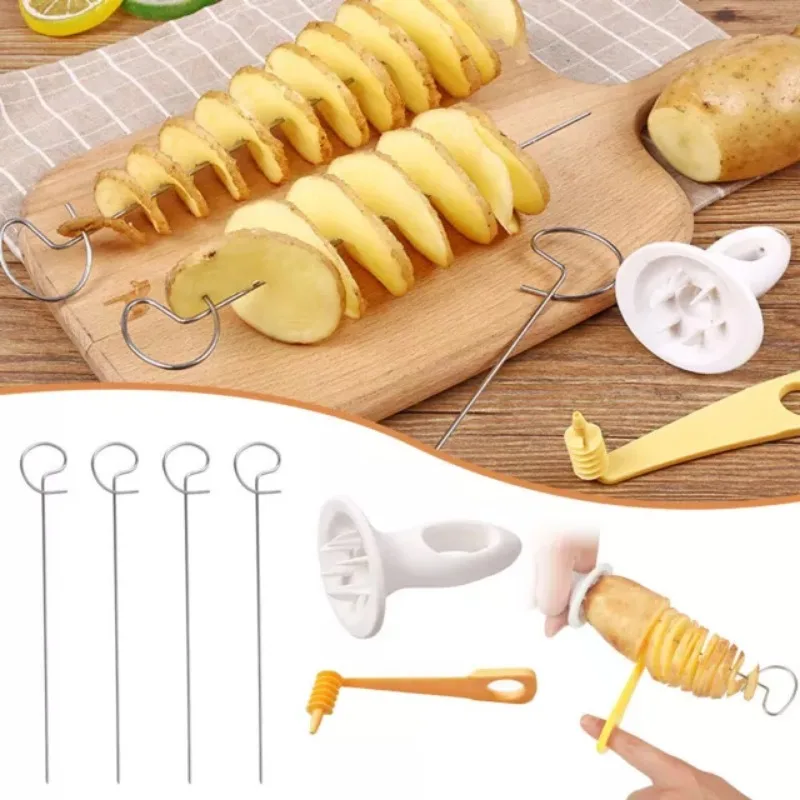 DIY Spiral Potato Cutter Vegetable Multi-Function Slicing Tool Kitchen BBQ Cooking Tools
