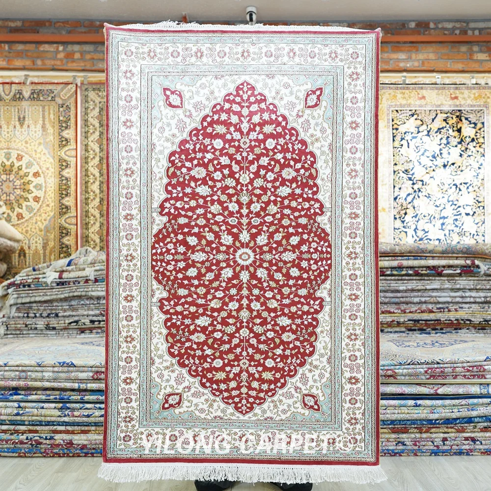 91x152cm 골동품 페르시아어 붉은 침실 카펫 절묘한 고전적인 터키어 양탄자 (HF270B)