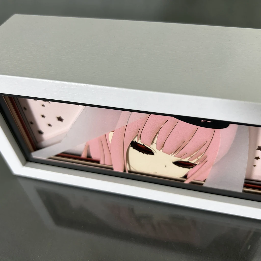 Paper Cut Led Light Box Hololive Mori Calliope for Hoom Decoration Gawr Gura Desk Lightbox Birthday Gift Table Lamps Hakos Baelz 4