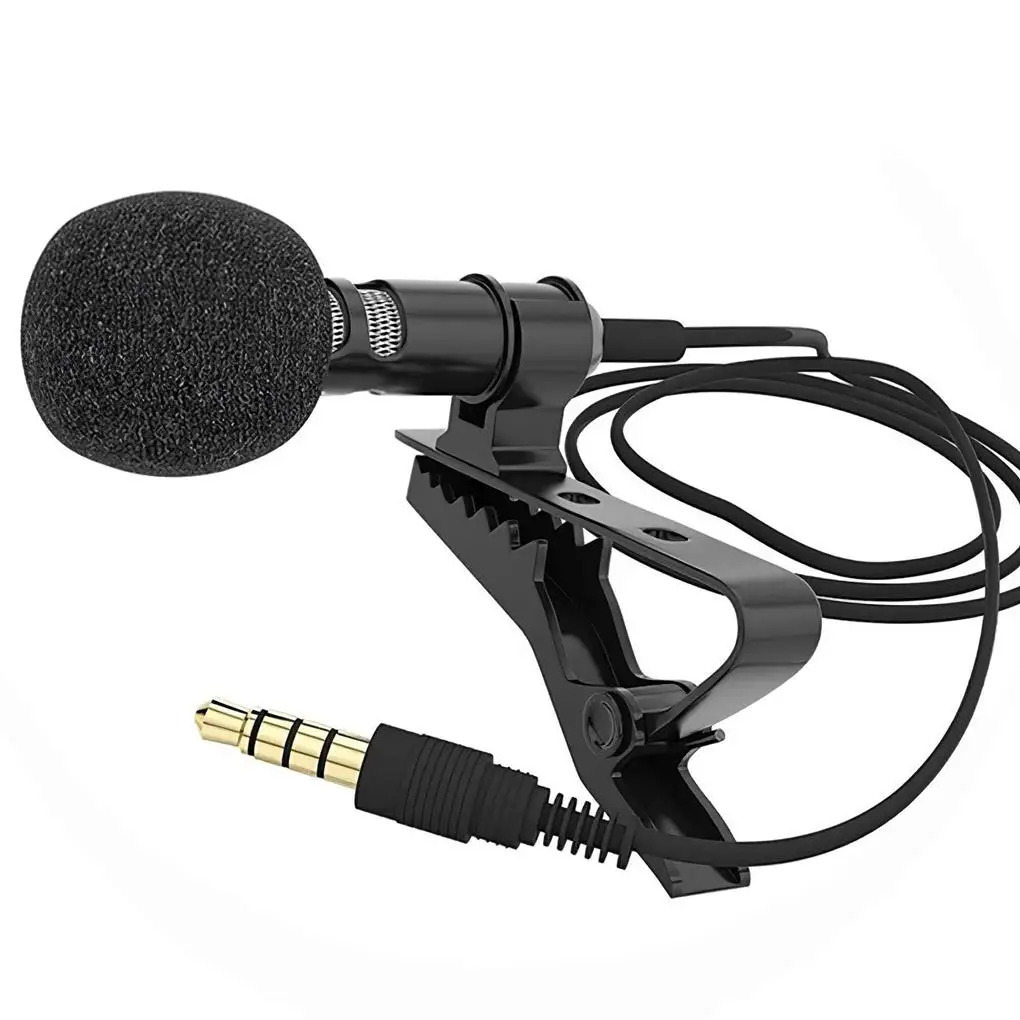 

3 5mm Microphone Metal Clip Lapel Mobile Phone PC Wired Collar Mic