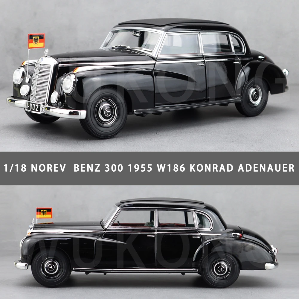 

1/18 300 1955 W186 Konrad Adenauer NOREV 183707 Diecast Model Car Toys Gifts For Father Friends