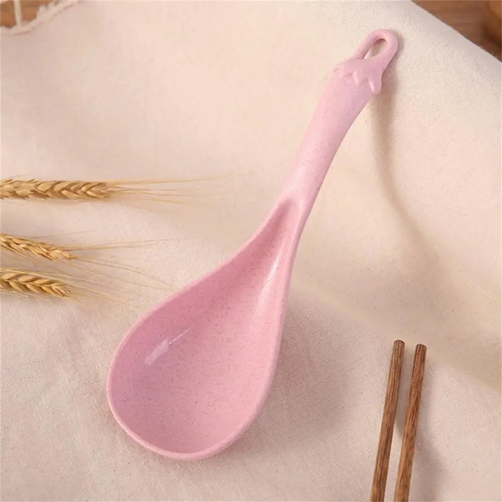 Thickened Porridge Spoon Wheat Straw Kitchenware Rice Spoon Household Soup Kitchen Plastic Large Eggplant 1/2PCS silicone spatula,stainless steel spoon,silicone kitchen utensils,silicone cooking spoon,wooden cooking spoon,plastic rice spoon,cooking scoop
