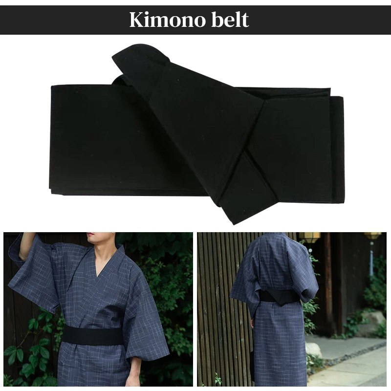Traditional Japanese Kimono Yukata Belt Accessories Wide Striped Obi Hook And Loop Fastener Retro Belt Sauna Spa Wear Costumes japanese kimono
