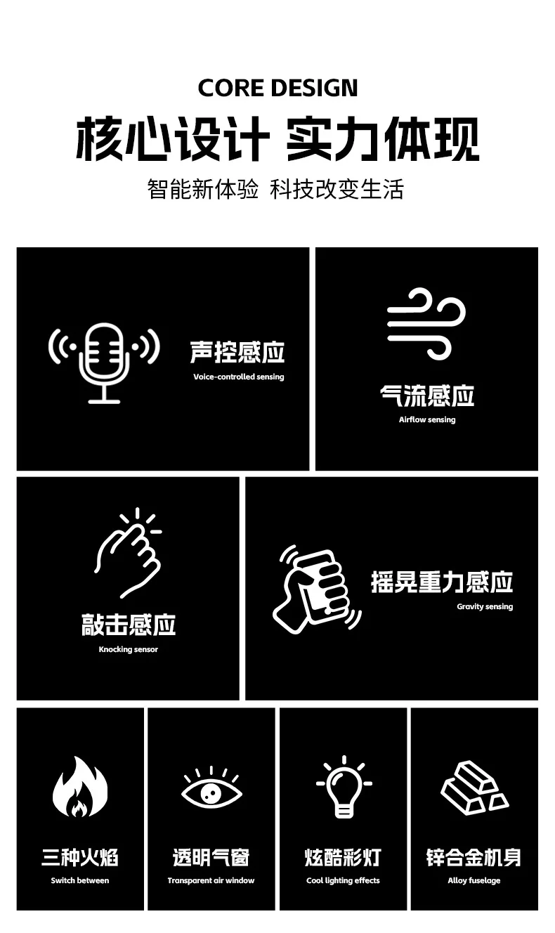 2025 New Intelligent Gas-electric Dual-purpose Lighter/double-fire Arc Lighter Fire Personality Creative Smoking Tool Gift