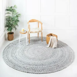 Rug 100% Natural Cotton Handmade Reversible Carpet Modern Living Area Decor Rug