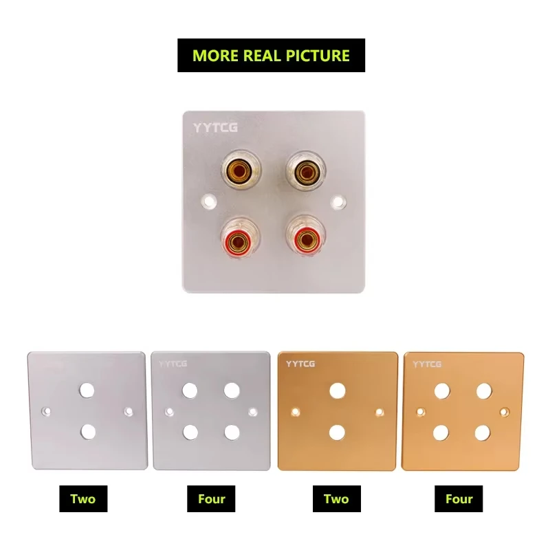 Premium Gold Binding Posts Wall Plate for Audio Speakers - No Soldering Required