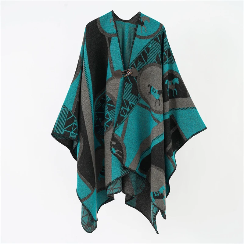 

Luxury Winter Warm Animal Ponchos For Women Thick Oversized Shawls and Wraps Cashmere Pashmina Female Bufanda Mujer 2023 Design