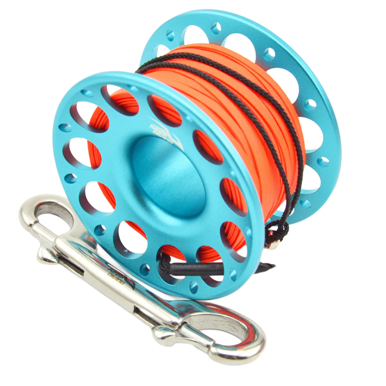 

Dive Safely and Comfortably, 30M Diving Aluminum Alloy Reel, Ultra Thin Shaft, Stainless Steel Double Hook, Blue Gray Color