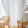 Modern Luxury White Chiffon Tulle Sheer Curtains for Living Room Bedroom Elegant Window Treatment Decor Drapes Shades Cover 3