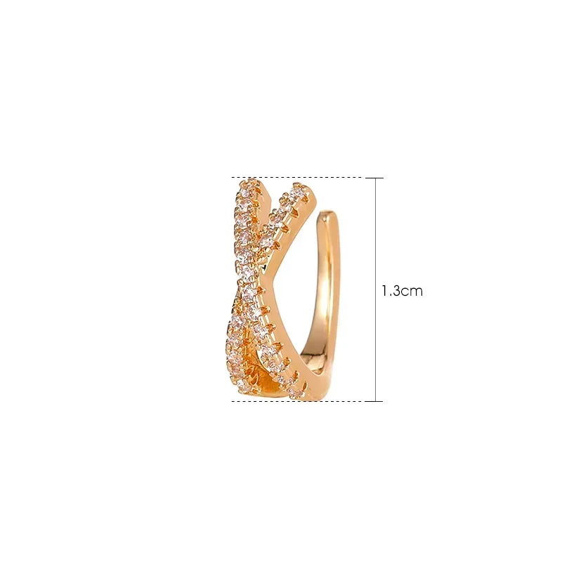 Punk Metal Zircon Ear Cuff Ear Clip for Women No Pierced C Shape Geometric Small Earcuff Wrap Earcuff Clips Jewelry
