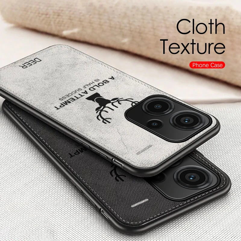 Guscio Del Telefono Per Xiaomi Redmi Note 13 Pro Plus 5G Cover Antiurto Readmi Note13Proplus Custodia In Tessuto Con Motivo A Corna Di Cervo