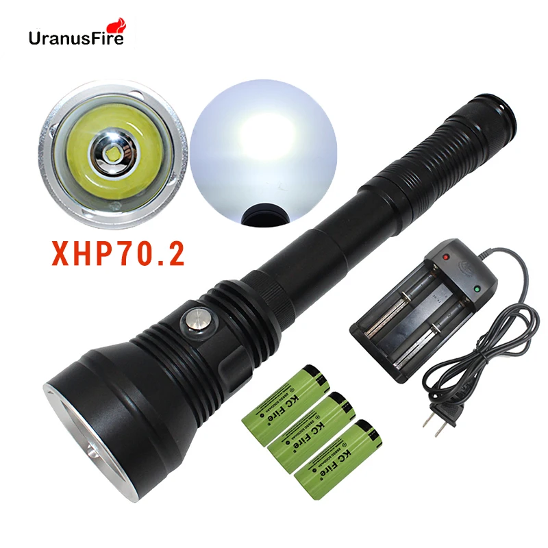 

LED Flashlight XHP70.2 Scuba Diving Light Waterproof IPX8 Underwater spearfishing 100m XHP70 led Dive Lamp Torch 3*26650 battery