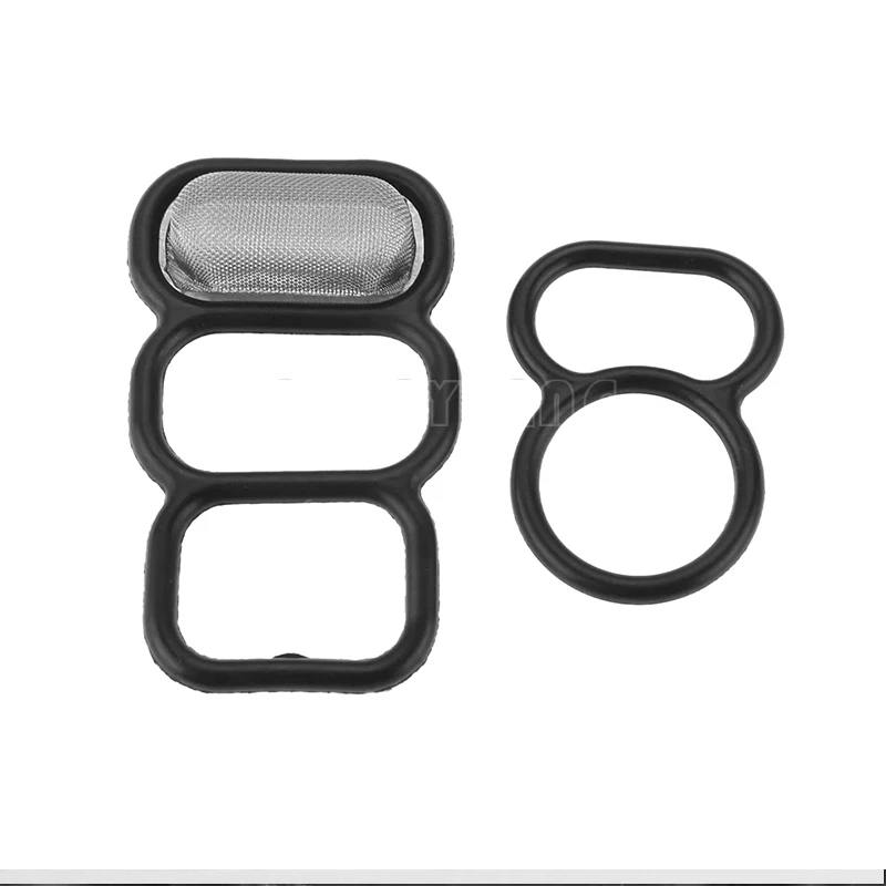 Upper + Lower Spool Valve VTEC Solenoid Gasket Filter for 1994-2002 Honda Accord 4cyl 36172-P0A-005 15825-P0A-005 rubber gasket