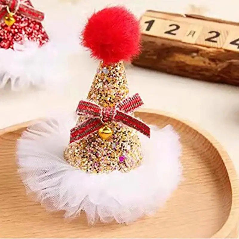 Childrens Headwear Cartoon Design Plush Luxurious Childrens Holiday Hair Accessories Party Accessories Need Christmas Hairpins