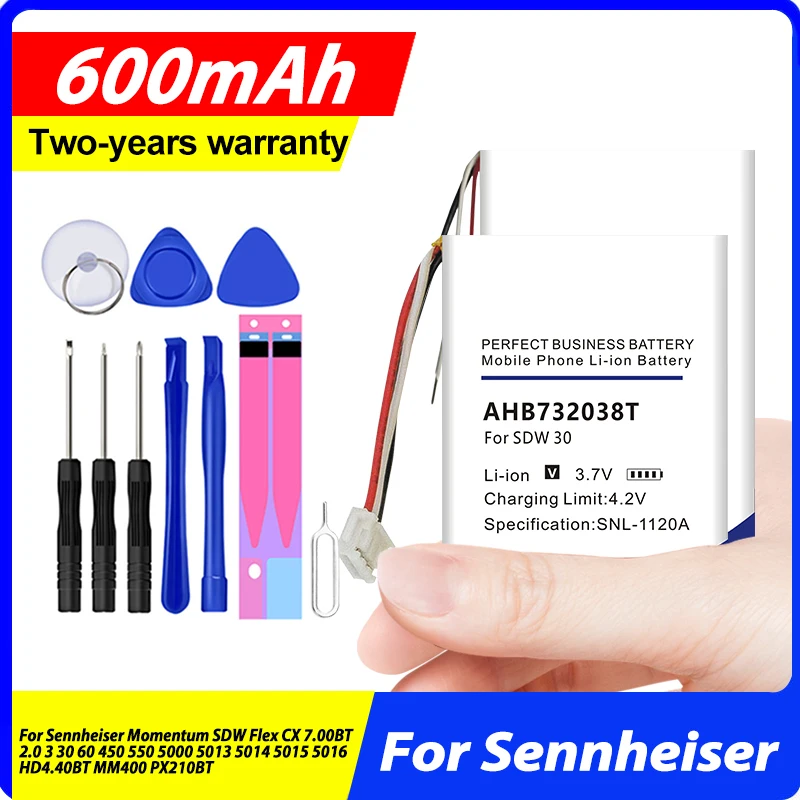 Sostituire La Batteria Per Sennheiser Momentum Sdw Flex Cx 7.00Bt 2.0 3 30 60 450 5015 5016 550 5000 5013 5014 Hd4.40Bt Mm400 Px210Bt