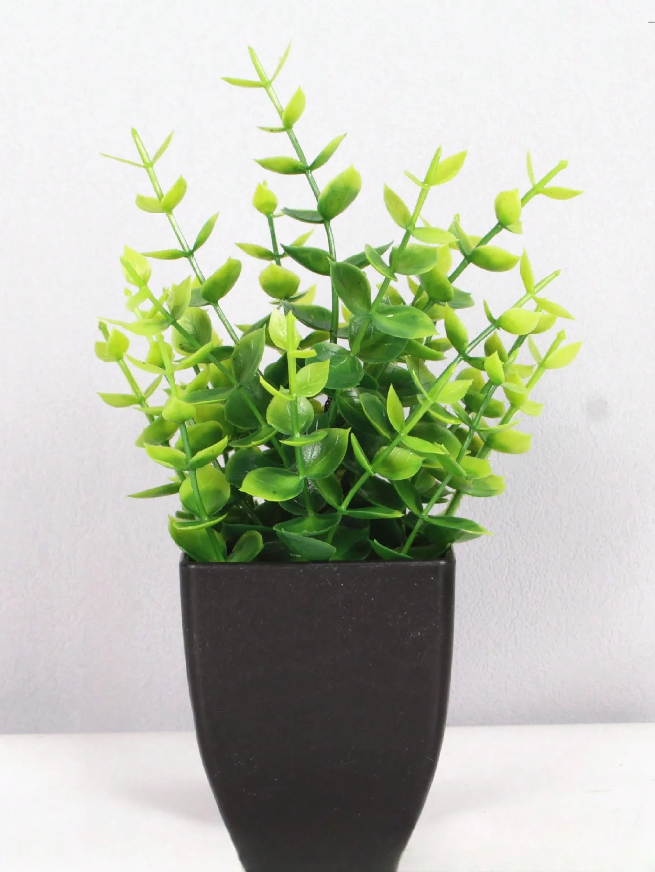 1pc Fake Plant Black Pot, Mini Artificial Eucalyptus Potted Plant for Indoor Hom