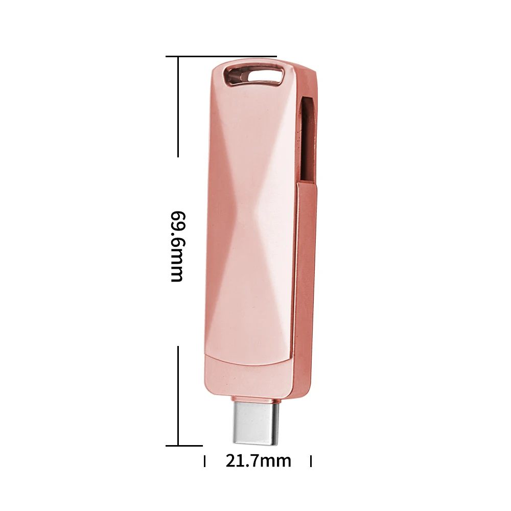 USB 펜 드라이브 TYPE-C 펜 드라이브, USB 2.0 플래시 드라이브, 컴퓨터 휴대폰용 금속 펜 드라이브, 2 인 1, 32GB, 64GB, 128GB
