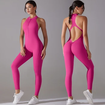 “Myra” Breathable Back Cutout Workout Jumpsuit