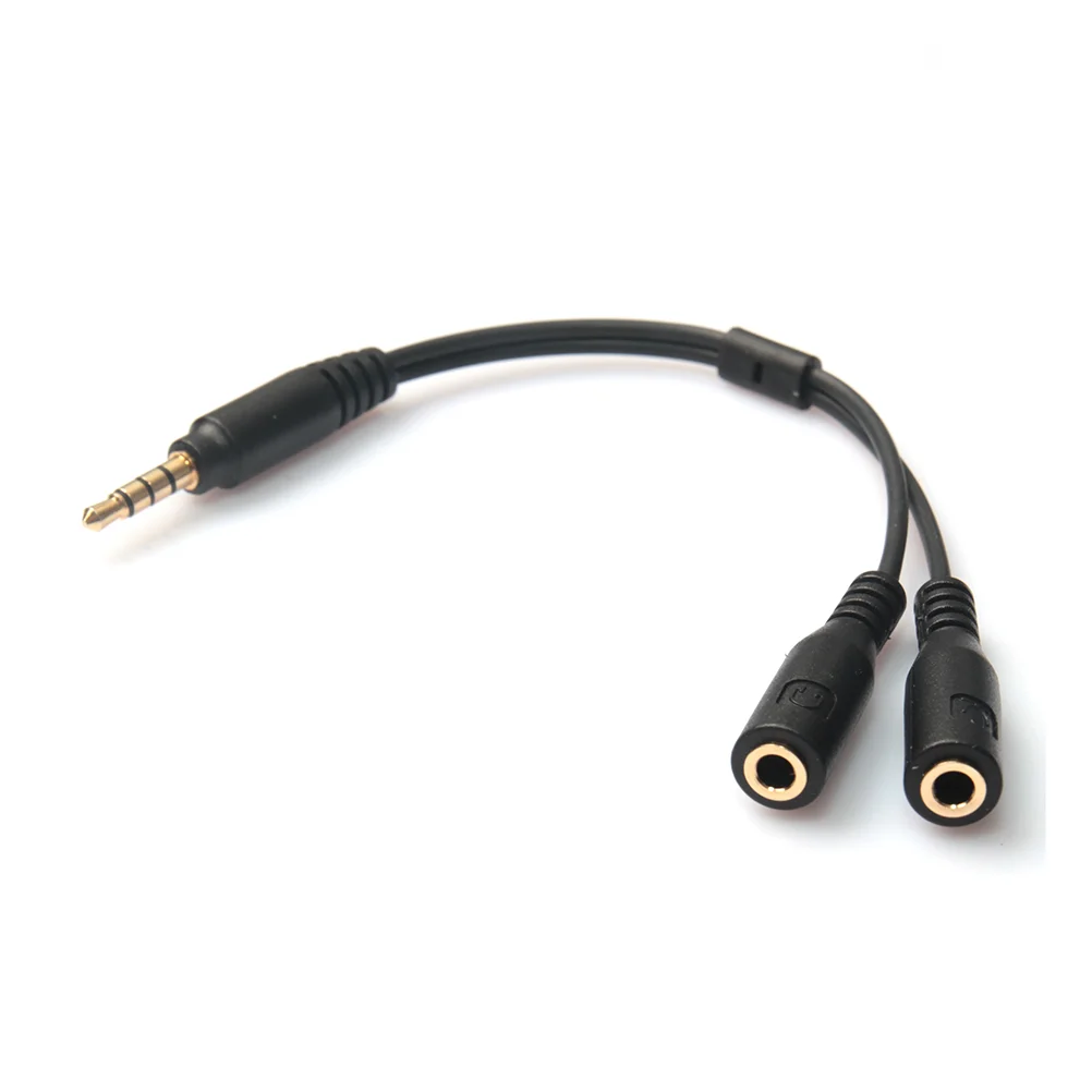 

35mm Stereo Audio Male to 2 Female Headphone Mic Y Splitter Cable Adapter