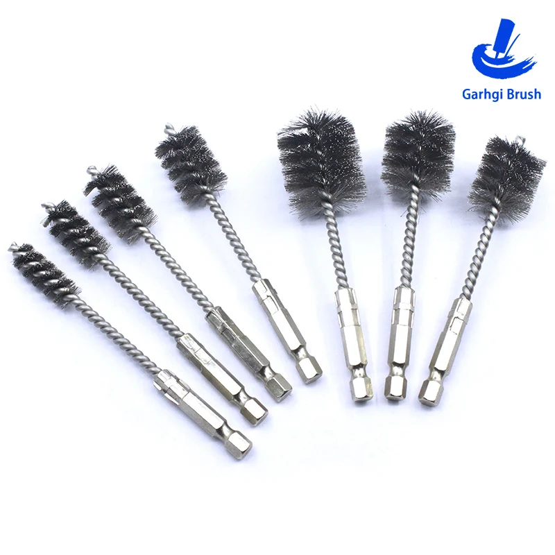 1/4 "Hex Shank Power เจาะแปรงลวดสแตนเลส Twisted-in-Wire สําหรับเจาะทําความสะอาดขัดขัดเครื่องมือโลหะ 1