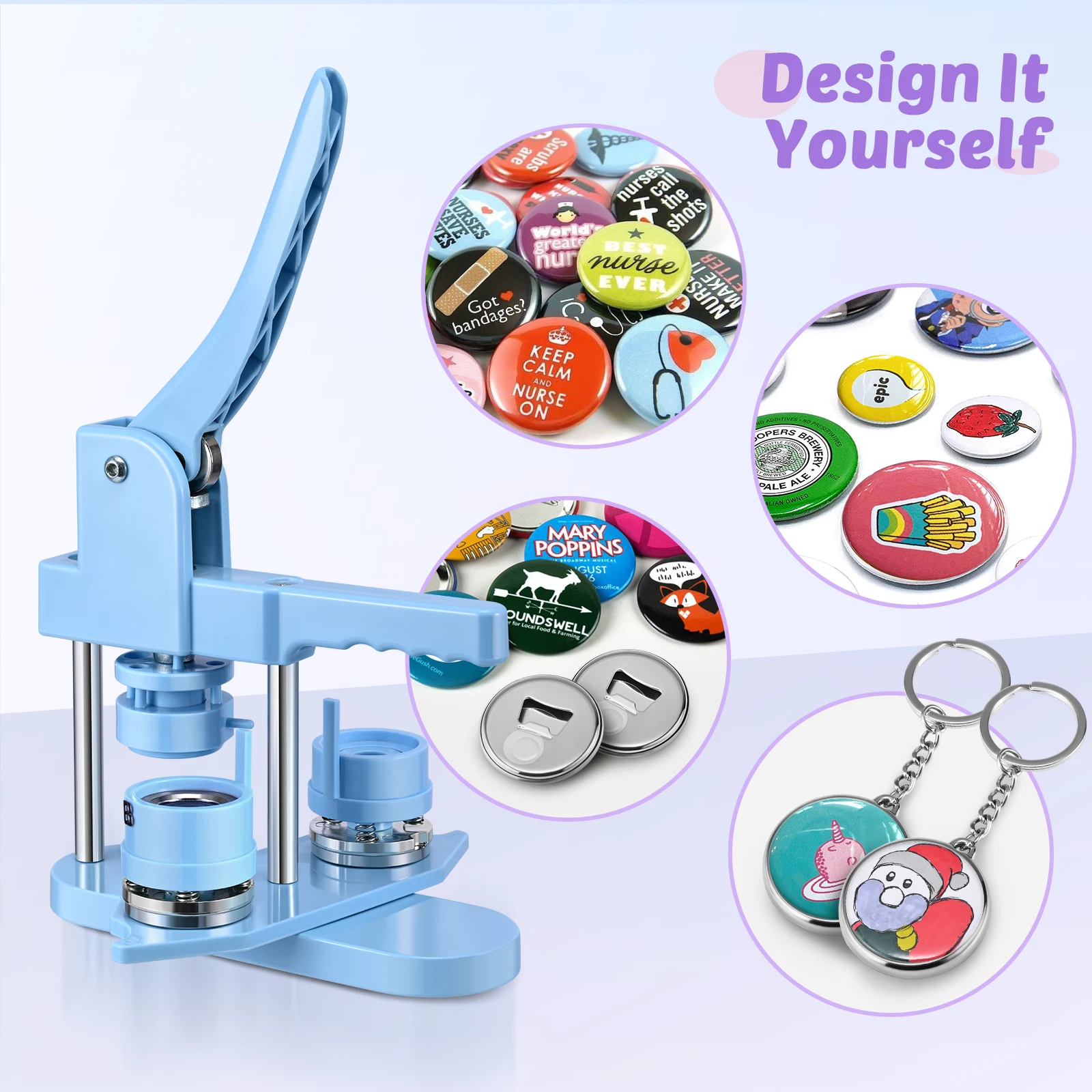 Badge Pin Button Maker Machine badge maker button maker machine DIY 32/58MM Badges Set with 100Pcs Button Parts+Circle Cutter Badge Press Maker Machine