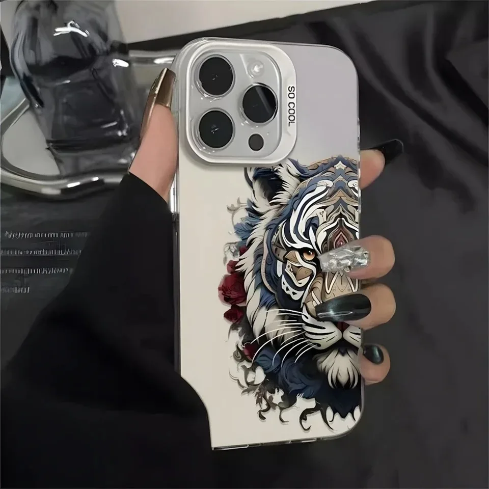 Cool Tiger Totem Shockproof Phone Case - Sturdy Hard IMD Plastic Cover