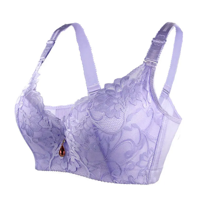 Koronkowe seksowne biustonosze damskie Plus Size bielizna 34-50 C D E biustonosz bezszwowy Bralette Top fiszbiny biustonosz Push-Up dla dużych dużych piersi