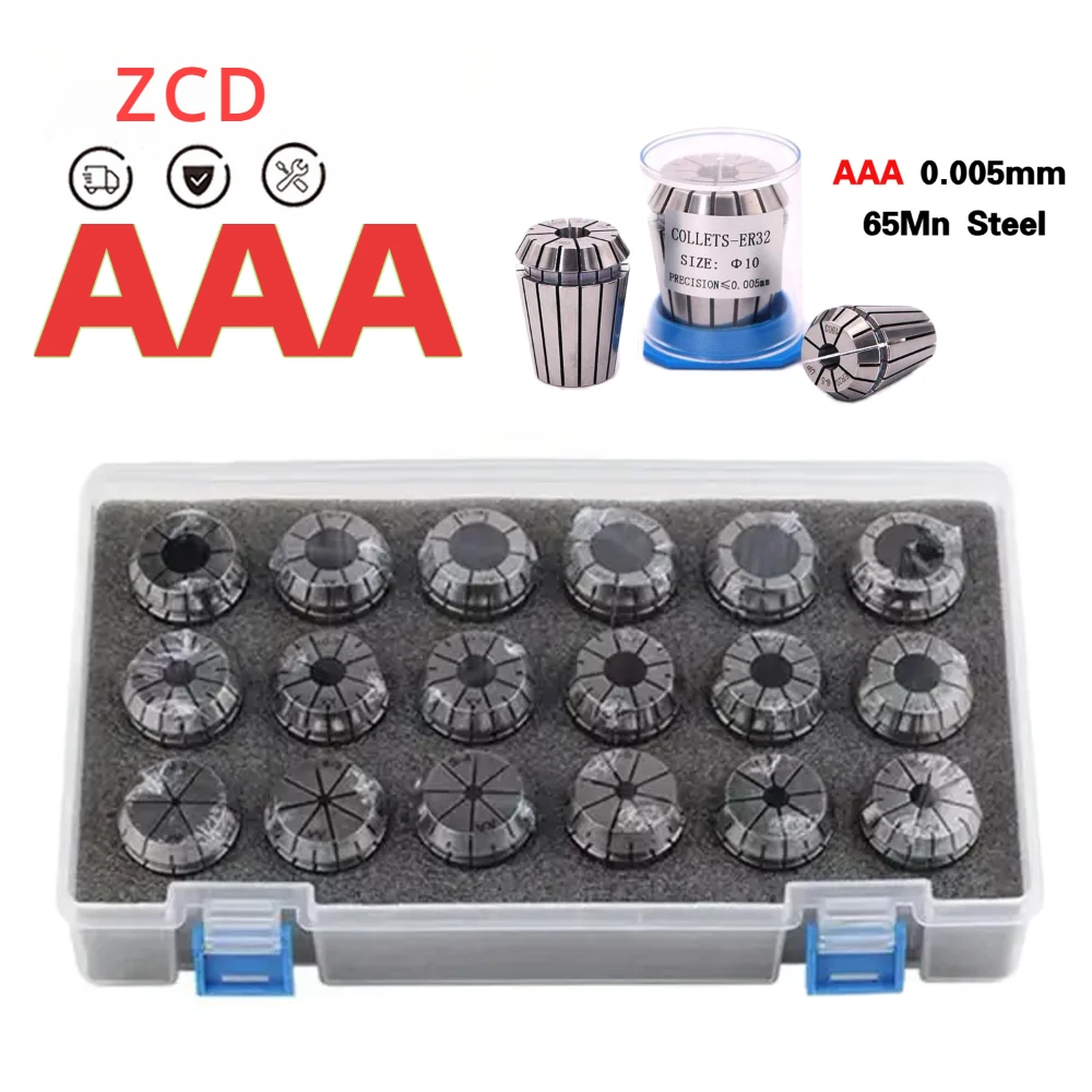 

ZCD ER Collet Set ER11 ER16 ER20 ER25 ER32 ER40 High Precision 0.005mm 0.008mm Tools Holder Clamping ER Spring Collect Chuck ER