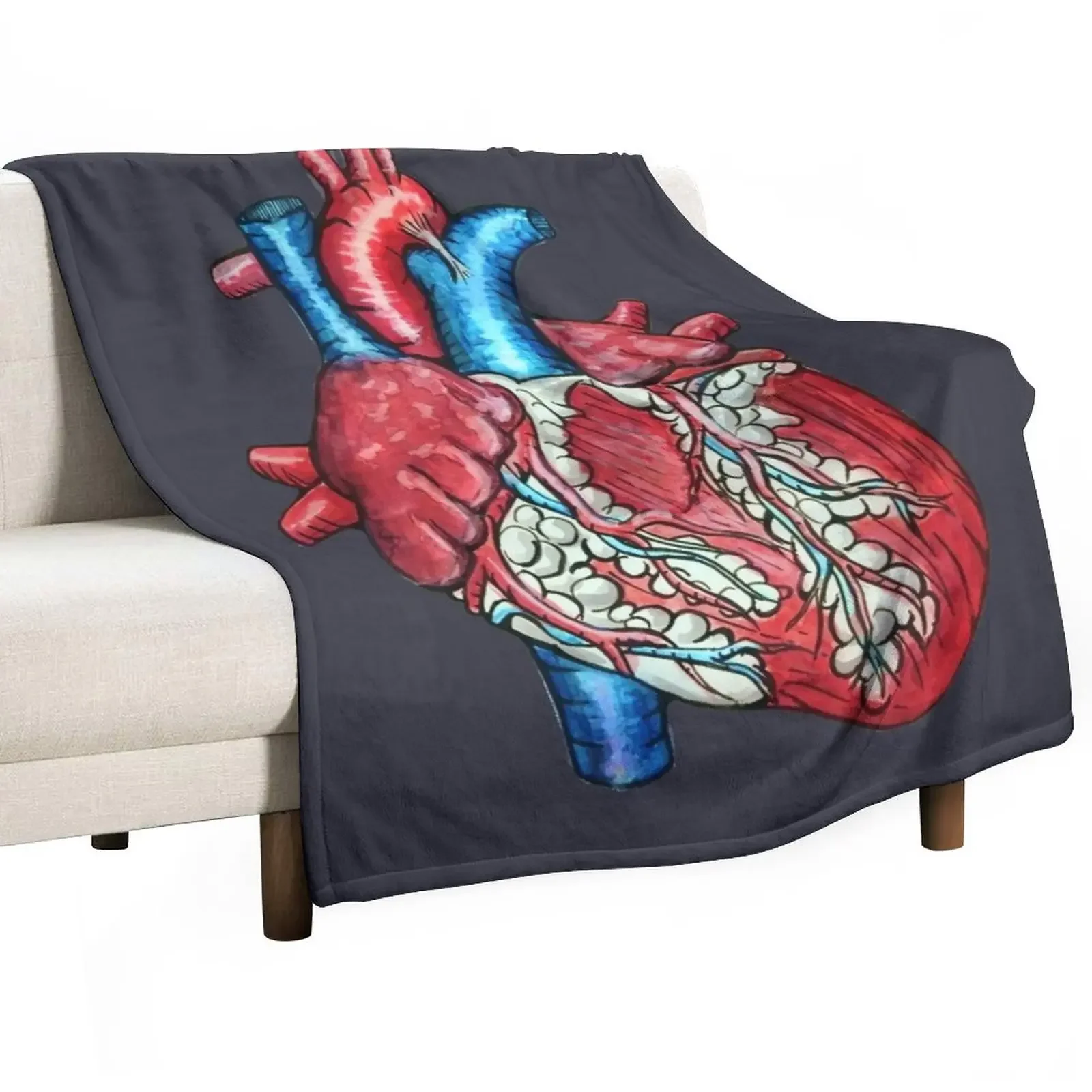 

Anatomical human heart Throw Blanket Hairys Thin Blankets