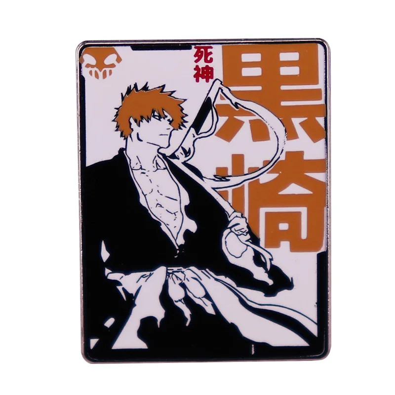 JapaneseAnimeBLEACHKurosakiIchigoEnamelPinBroochesMetalBadges