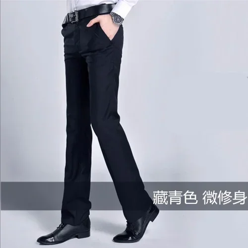 2024 Men's Spring Autumn New Business Casual Pants Male Straight Slim Fit Trousers Men Bussiness for Office Stretch Pants A249 3