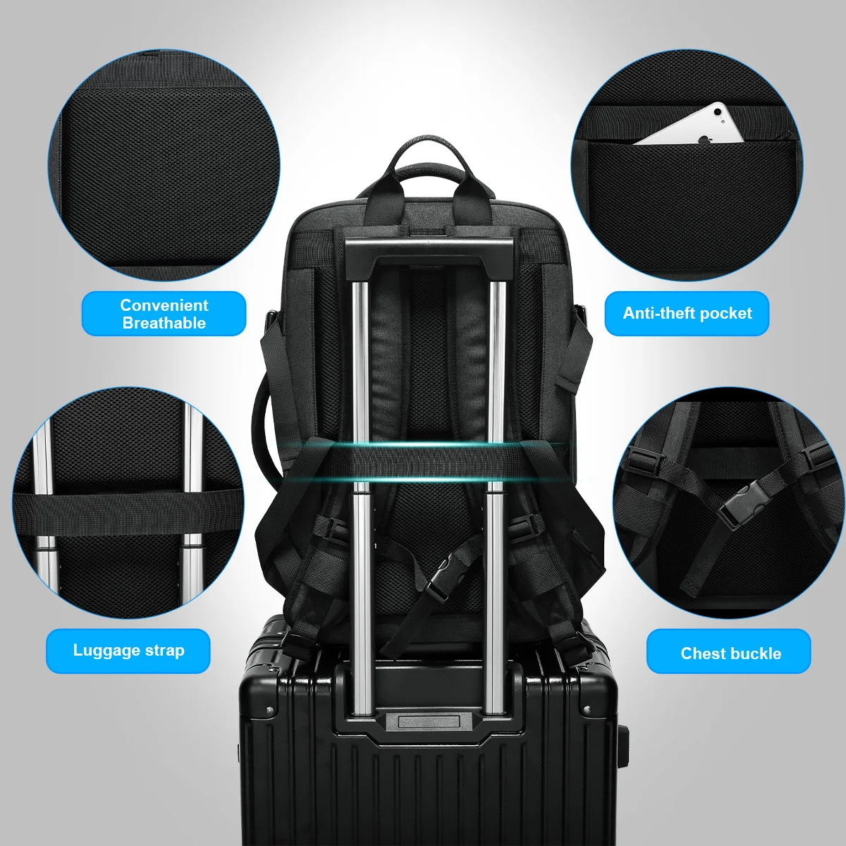 Travel Backpack Men Business Aesthetic Backpack School Expandable USB Bag Large Capacity 17.3 Laptop Waterproof Fashion Backpack
