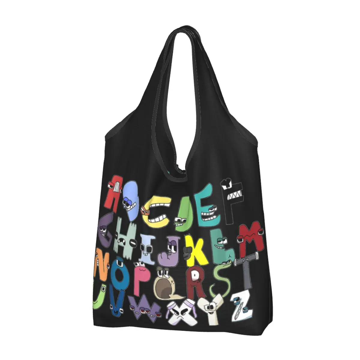 

Villain Letter Abc Reusable Shopping Grocery Bags Foldable Capacity Boys Matching Evil Alphabet Lore Eco Bag Eco-Friendly