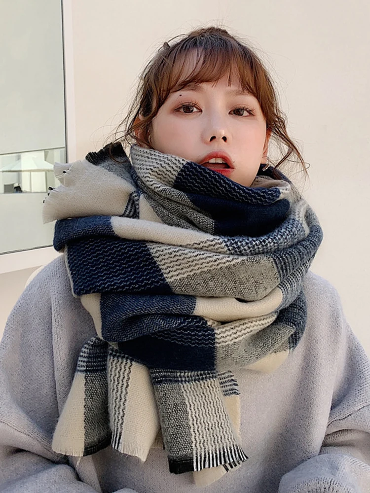New Imitation Cashmere Women Plaid Scarf Winter Preppy Style