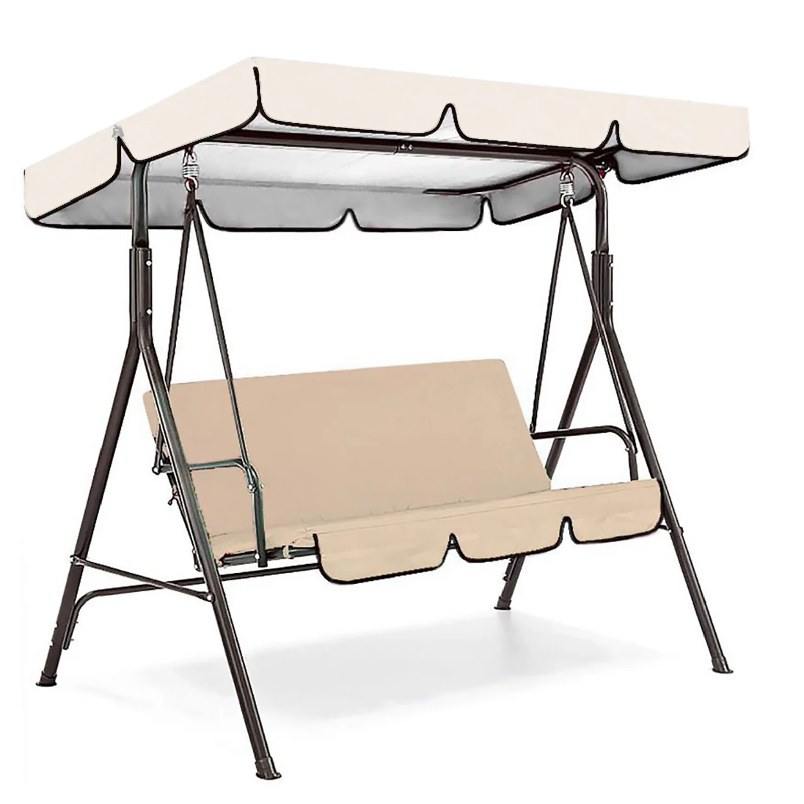 Swing Cushion Cover Outdoor Waterproof Canopy Cover Set Replacement For Patio Garden Yard 3 Seater Chair Covers Hammock